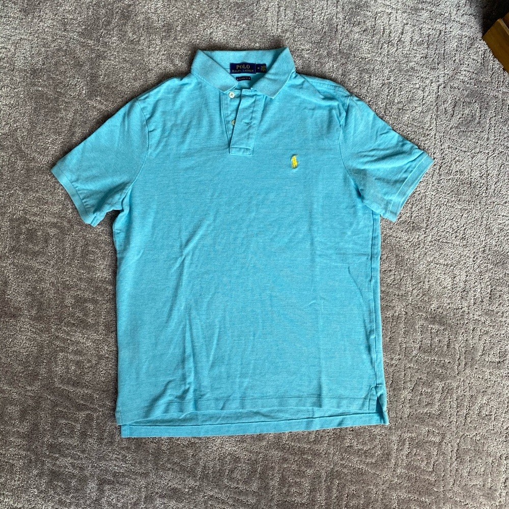 Men’s Heathered Turq Ralph Lauren Polo Shirt.